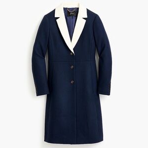 J Crew Topcoat Contrast Label Double Serge Wool
